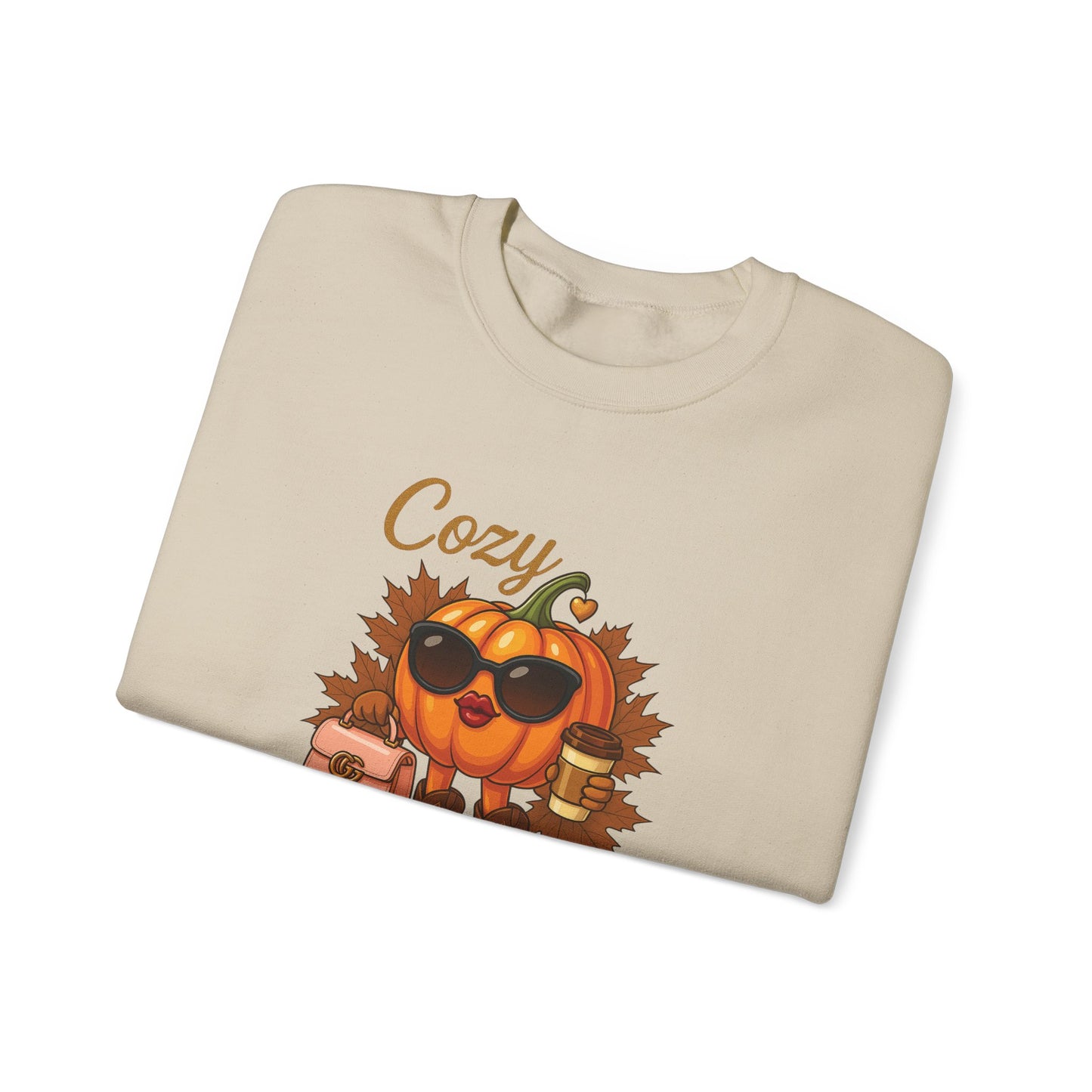 Cozy Couture Fall Pumpkin Graphic Sweatshirt - Unisex Crewneck (Gildan) - Size: S-3XL