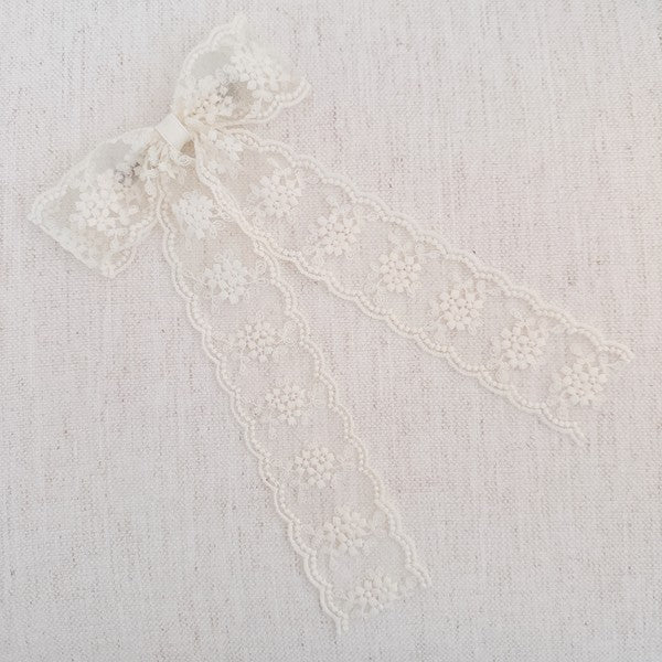 French Lace Sheer Bow Hair Clip