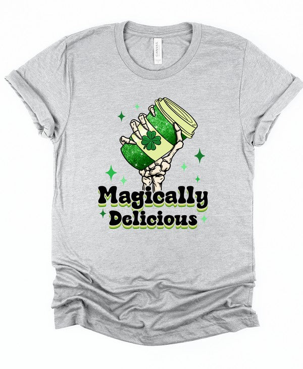 Magically Delicious Coffee - Graphic Crew Neck Tee (Bella Canvas) - Size: 2X-3X - St Patrick's Day Collection