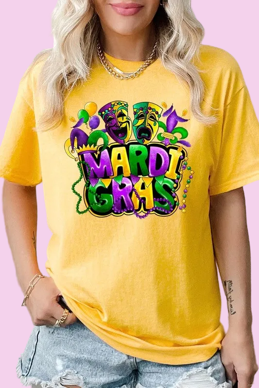 Mardi Gras Graphic Heavy Cotton Tee (Gildan) - Size: S-XL