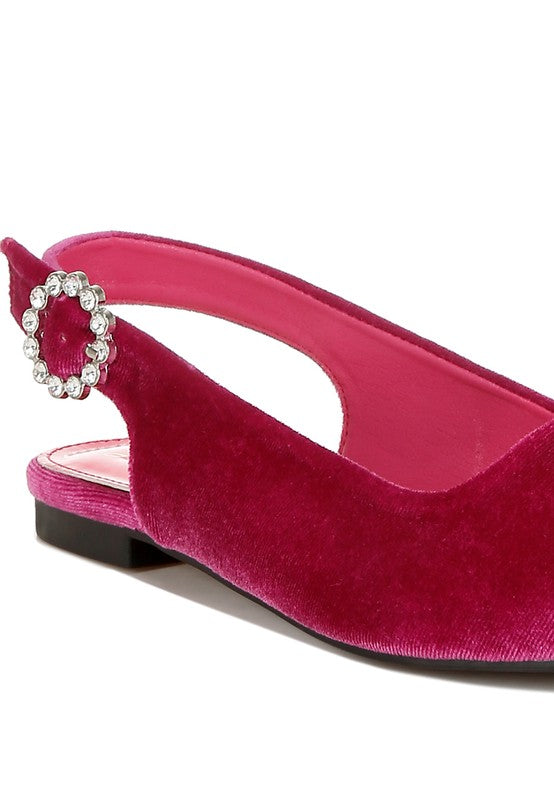 London Rag - Dolan Velvet Slingback Flat Sandals