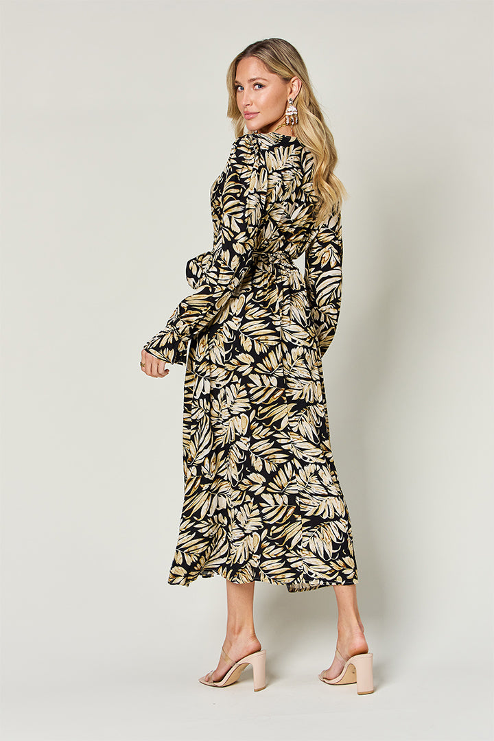 Double Take - Tie Back Flounce Sleeve Dress - Size: S-3XL