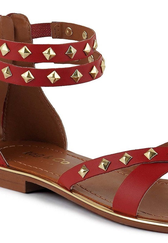 Rag & Co - Emmeth Studs Embellished Flat Sandals