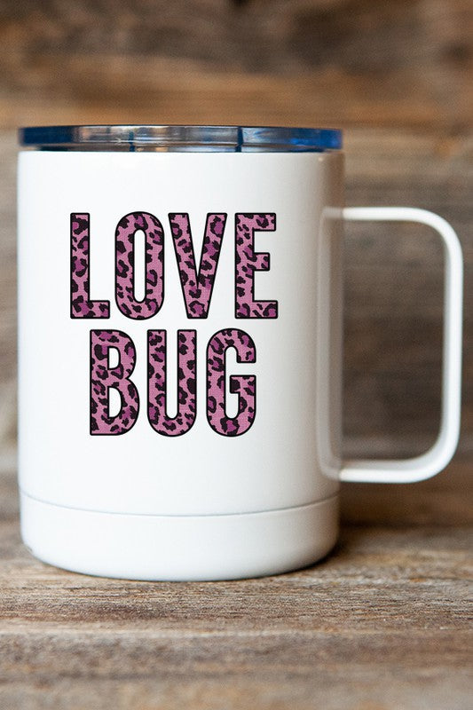 "Love Bug" Leopard Print Travel Mug