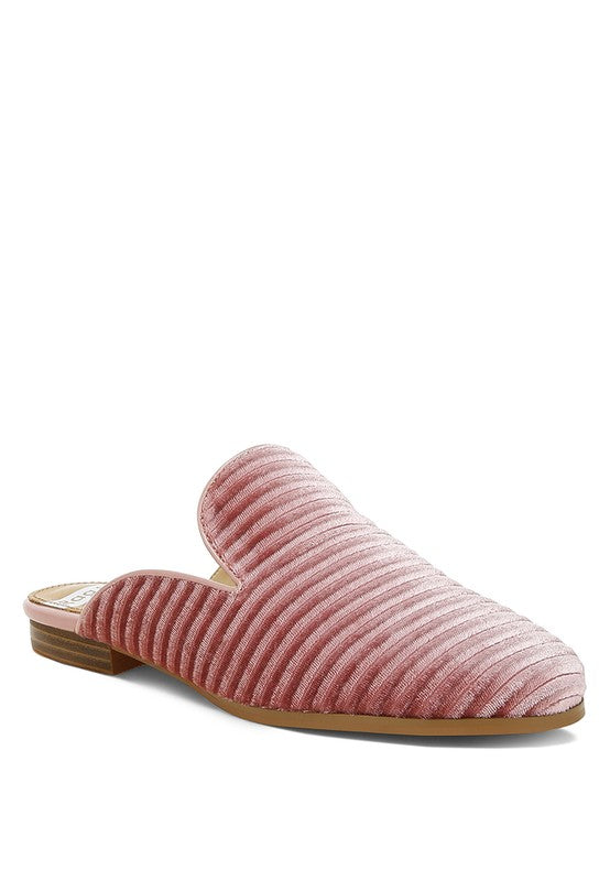 Rag & Co - Velvet Textured Slip On Mules