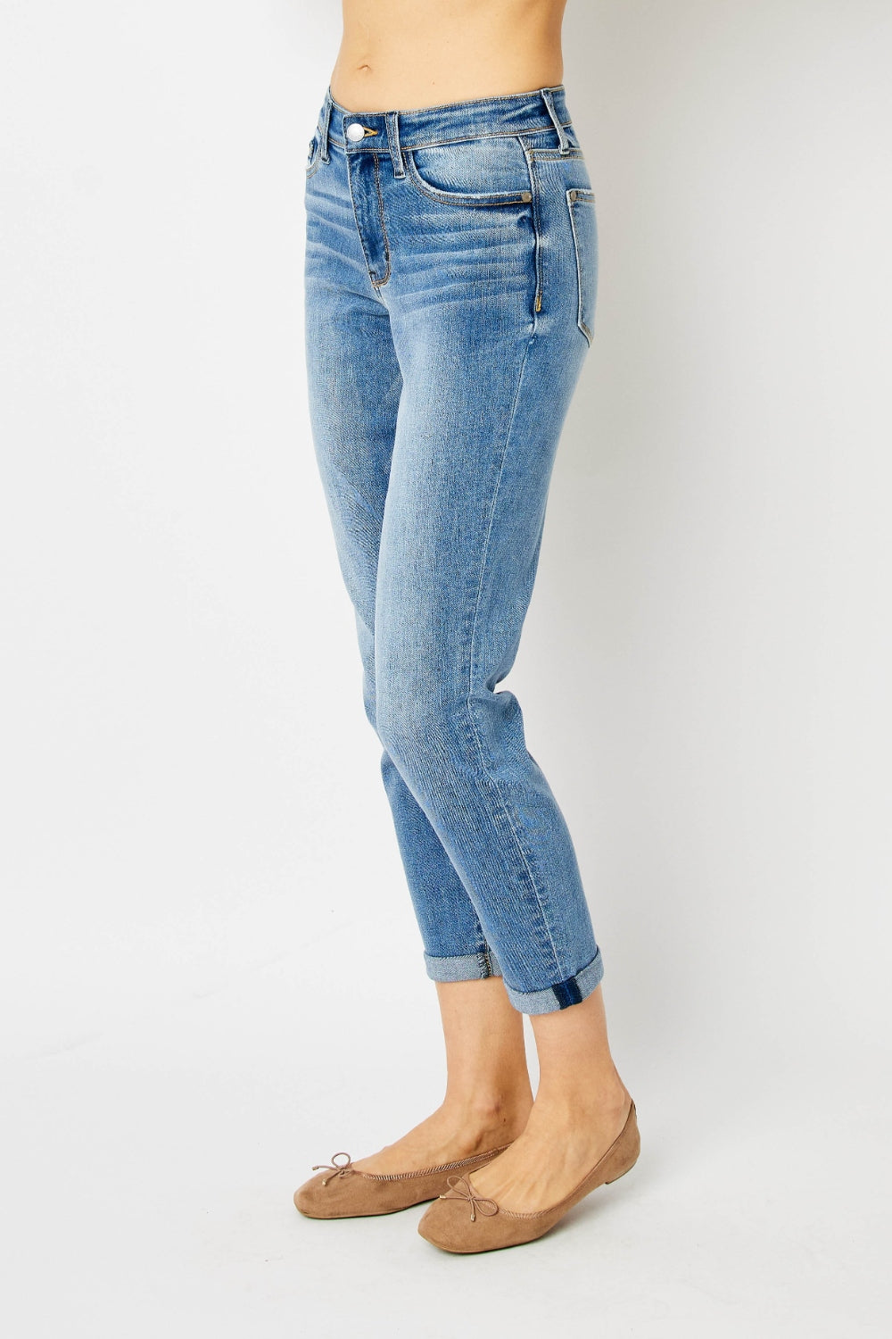 Judy Blue - Cuffed Hem Slim Jeans - Size: 0-24W