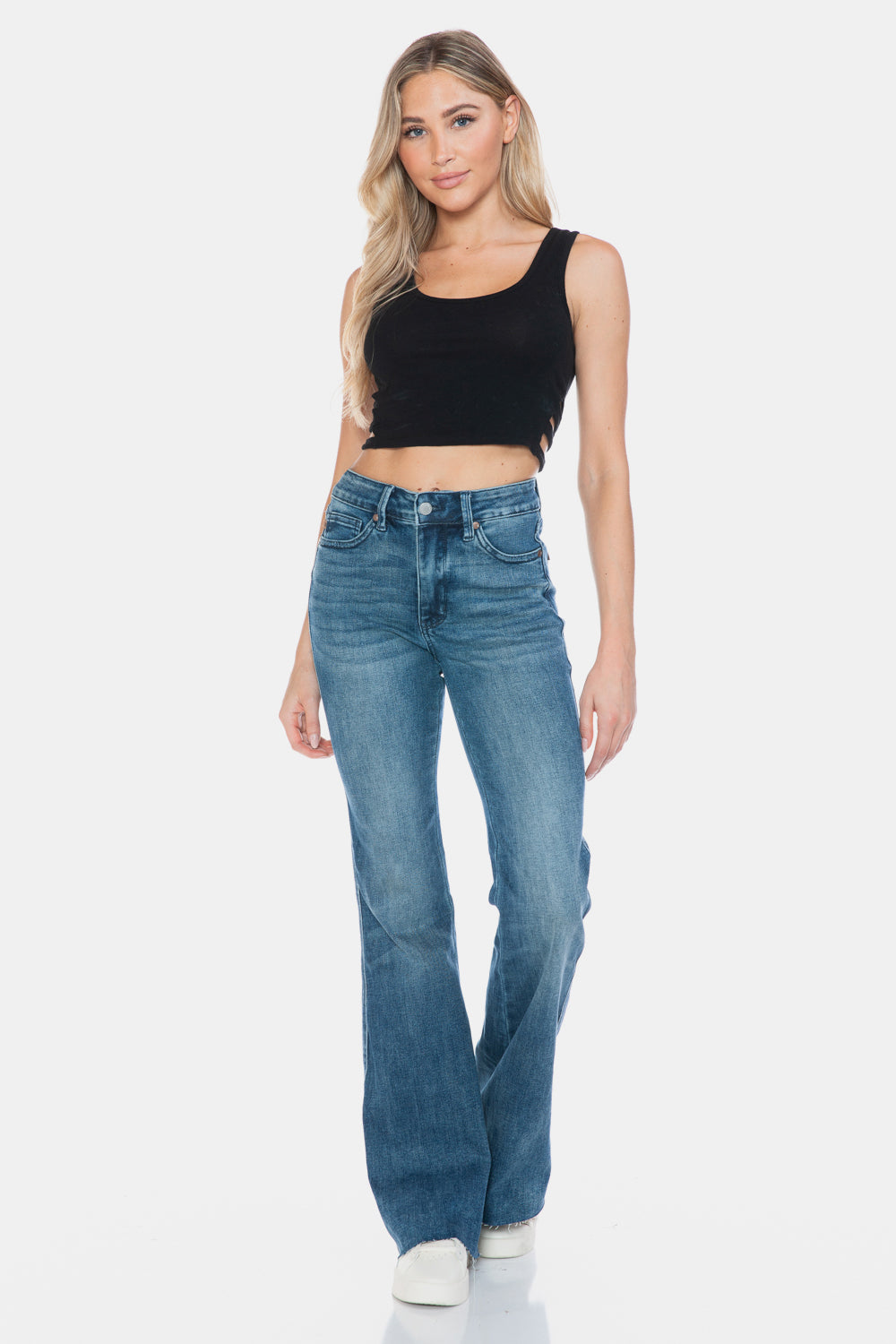 Judy Blue - Tummy Control Cut Hem Flare Jeans - Size: 0-24W