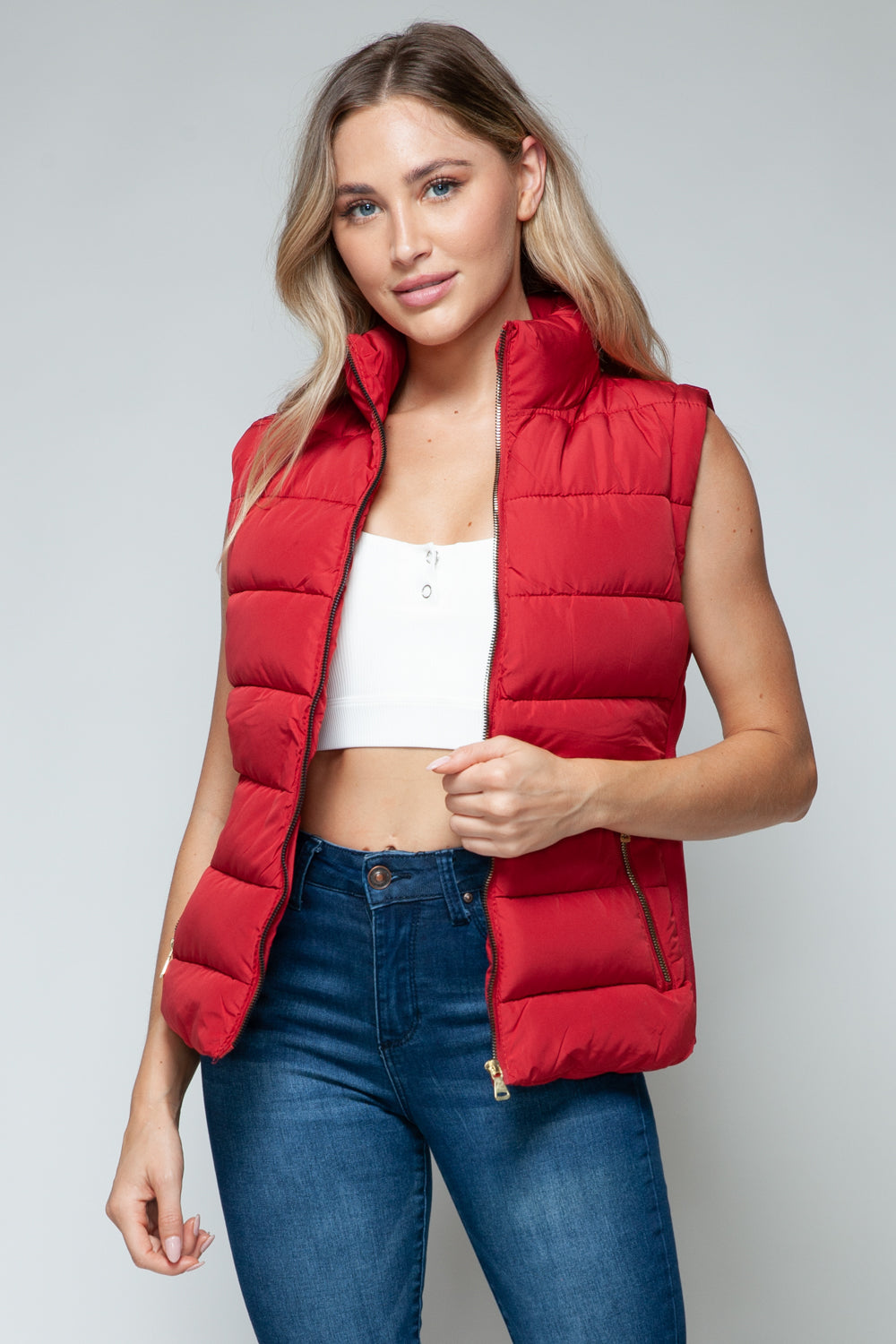 Snobbish - Zip Up Turtleneck Vest with Pockets