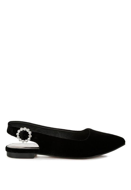 London Rag - Dolan Velvet Slingback Flat Sandals