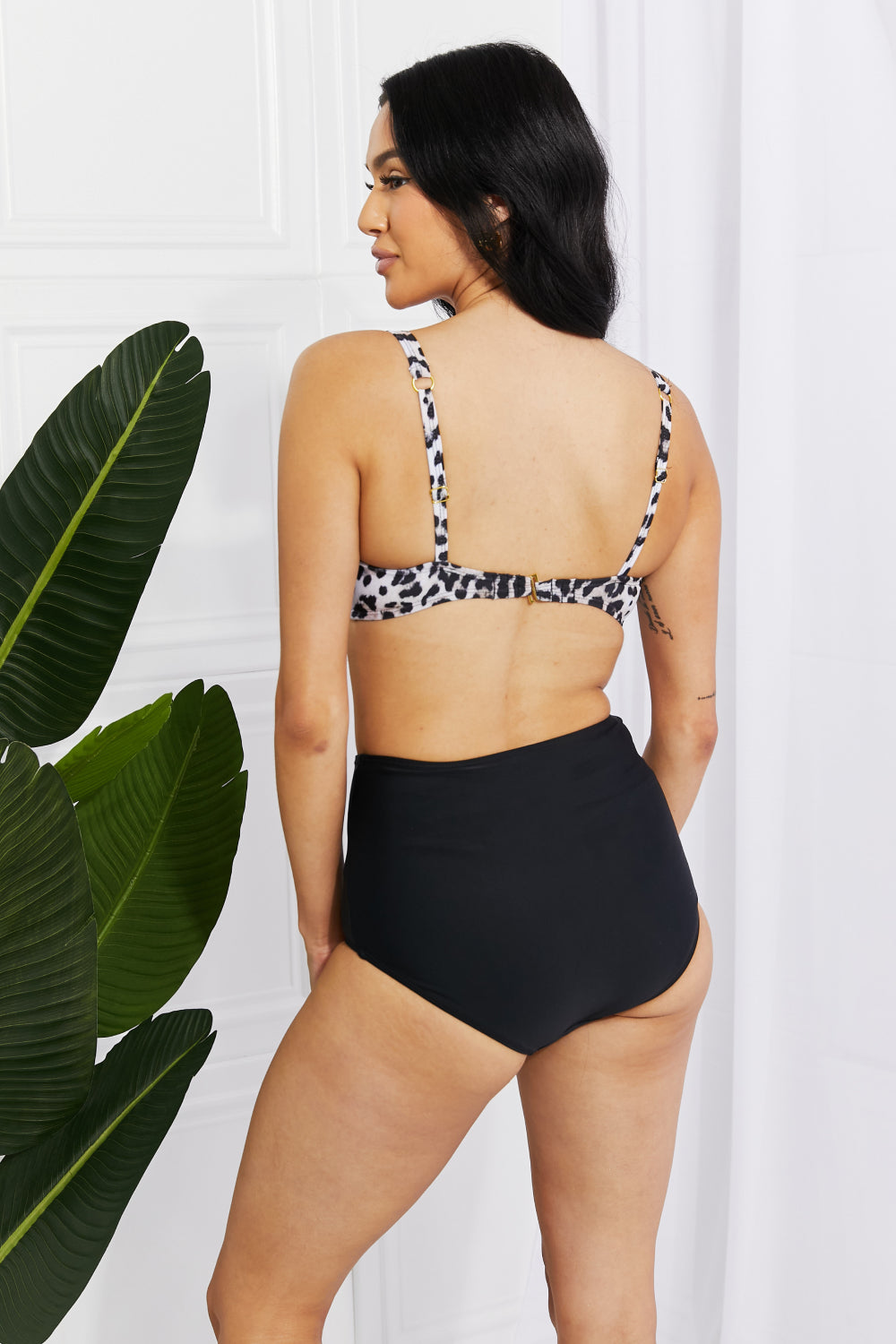 Marina West Swim - Take A Dip Twist High-Rise Bikini in Leopard