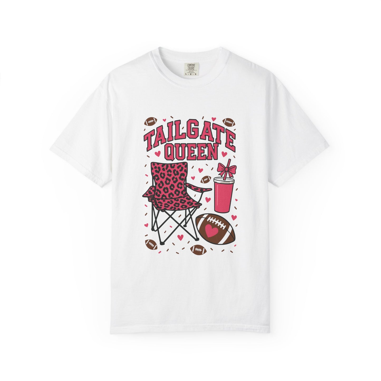 Tailgate Queen Football Graphic T-Shirt (Comfort Colors) - Size: S-3XL