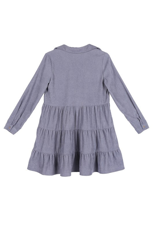 Lilou- Corduroy Tiered Dress