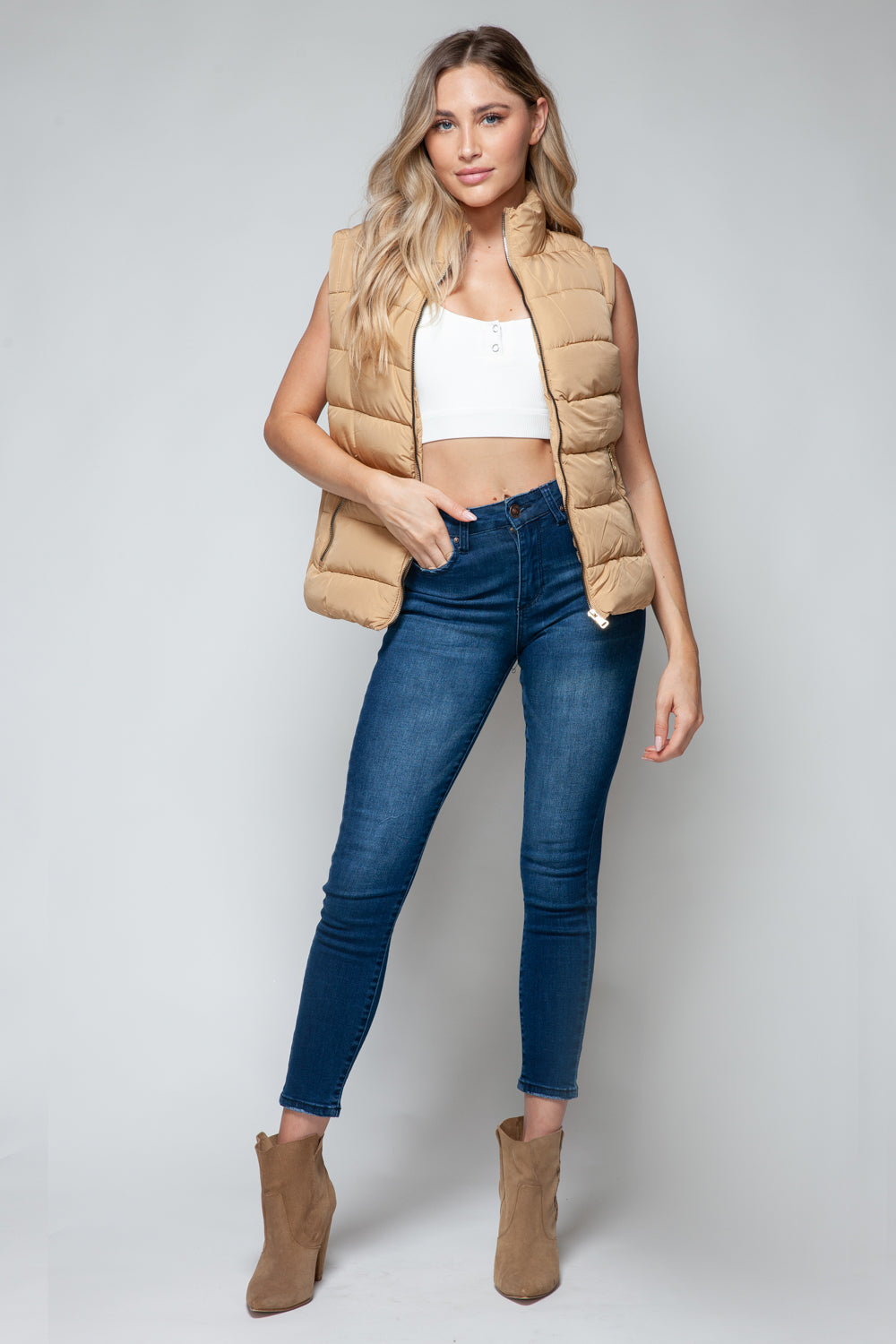 Snobbish - Zip Up Turtleneck Vest with Pockets