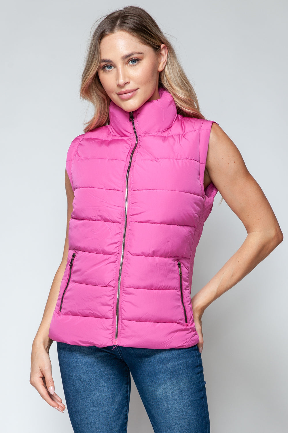 Snobbish - Zip Up Turtleneck Vest with Pockets