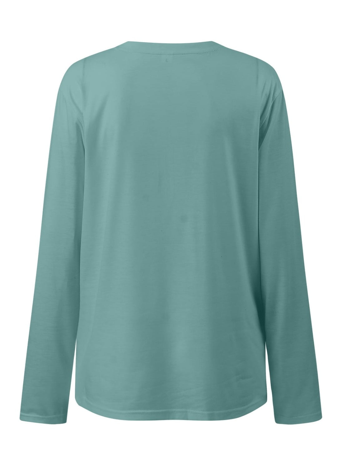 Ruched Round Neck Long Sleeve T-Shirt