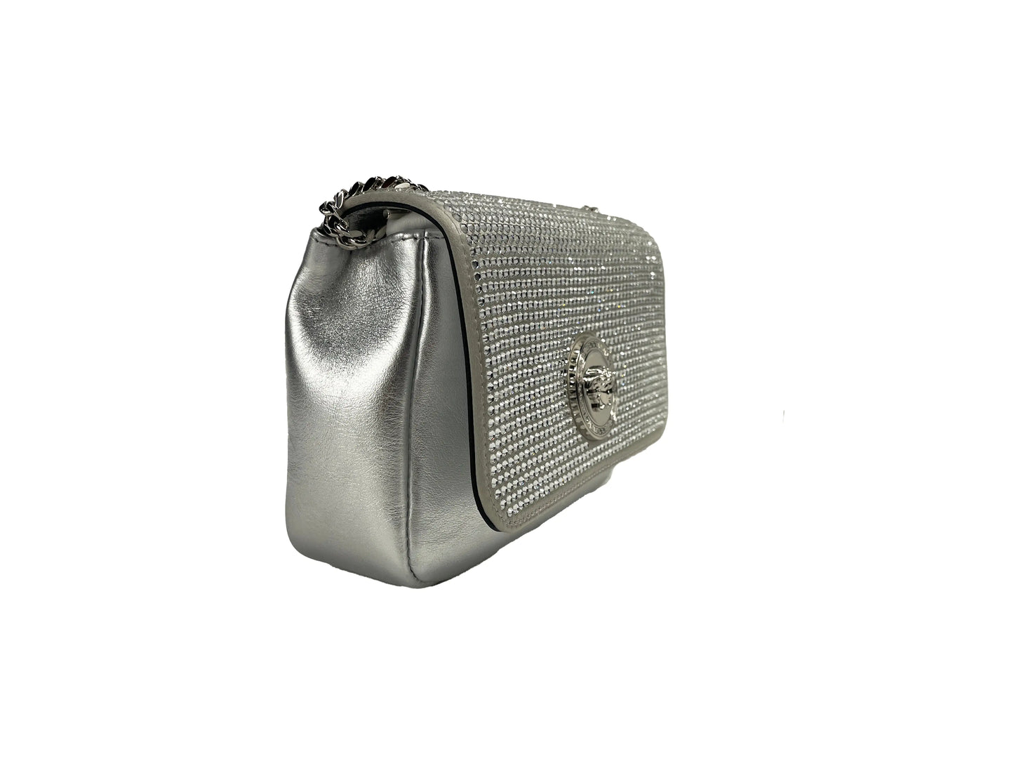 Versace - La Medusa Crystal Silver Leather Crossbody Bag - (The Luxe Line)