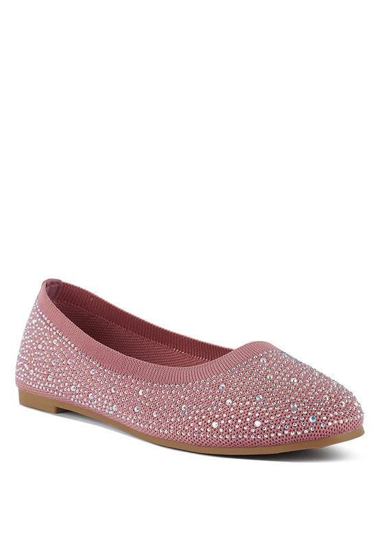 London Rag - Splash Rhinestones Embellished Ballet Flats