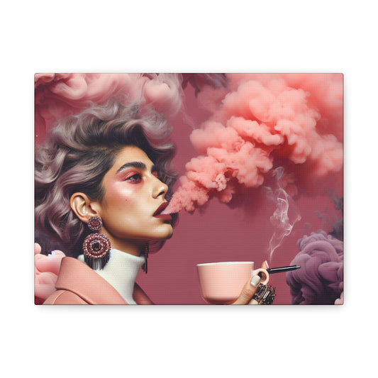 Dreamy Pink Smoke & Coffee Vibes for Home Decor - Matte Canvas Wall Art