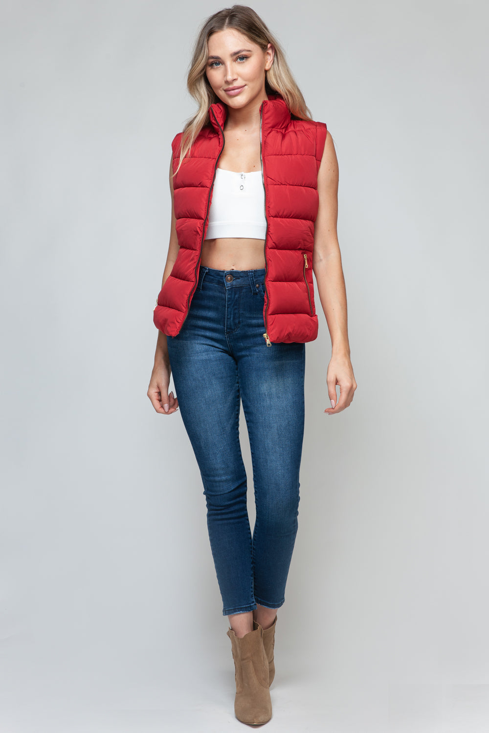 Snobbish - Zip Up Turtleneck Vest with Pockets