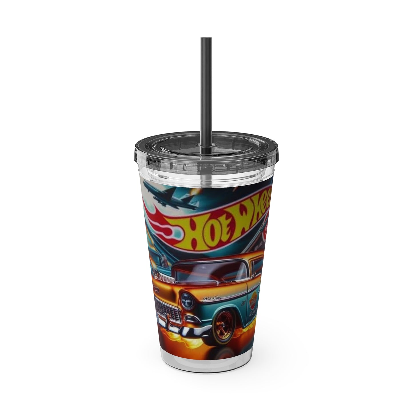 Kids Hot Wheels Sunsplash Tumbler with Straw, 16oz