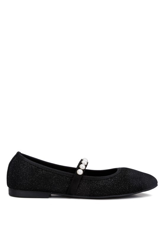 London Rag - Sassie Pearl Embellished Ballerina Flats