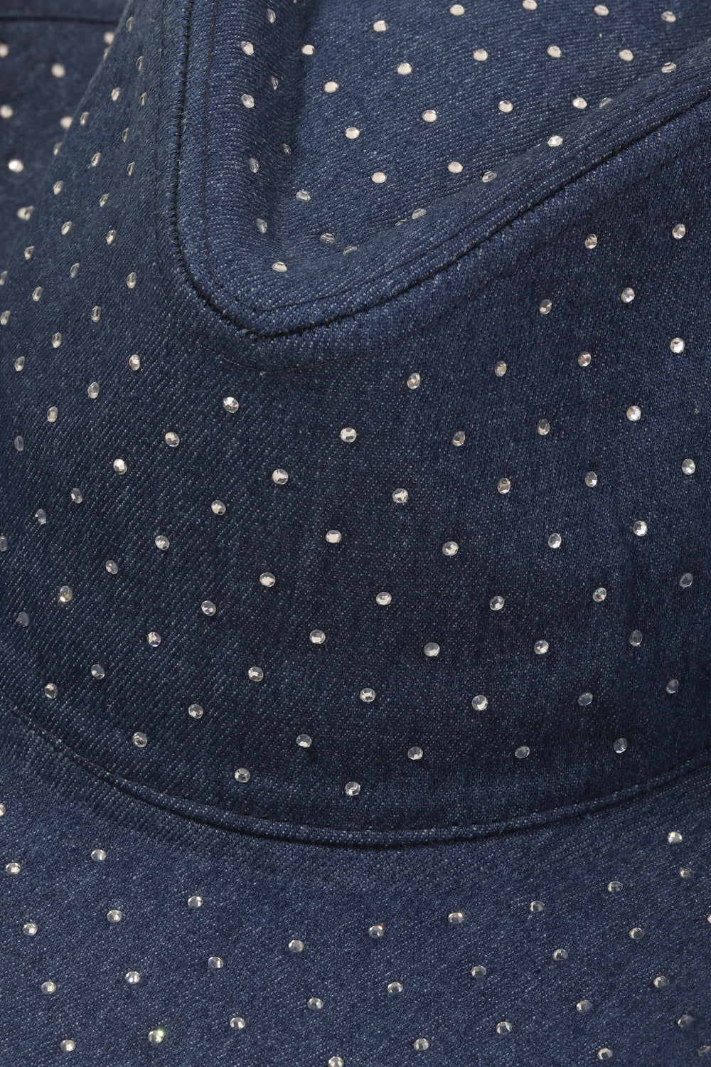 Fame - Rhinestone Wide Brim Denim Hat