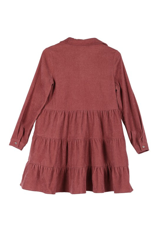 Lilou- Corduroy Tiered Dress