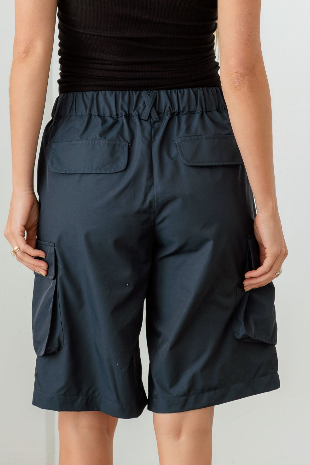 Tasha Apparel - Navy Cargo Bermuda Shorts