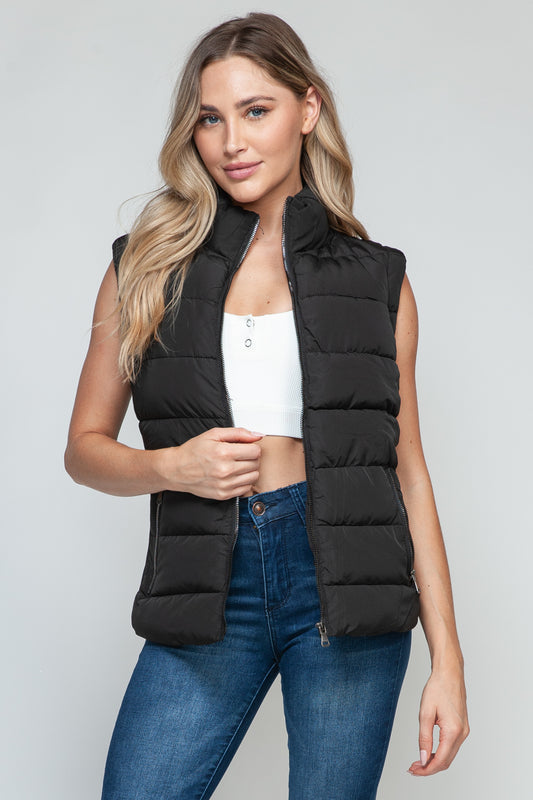 Snobbish - Zip Up Turtleneck Vest with Pockets