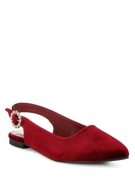 London Rag - Dolan Velvet Slingback Flat Sandals