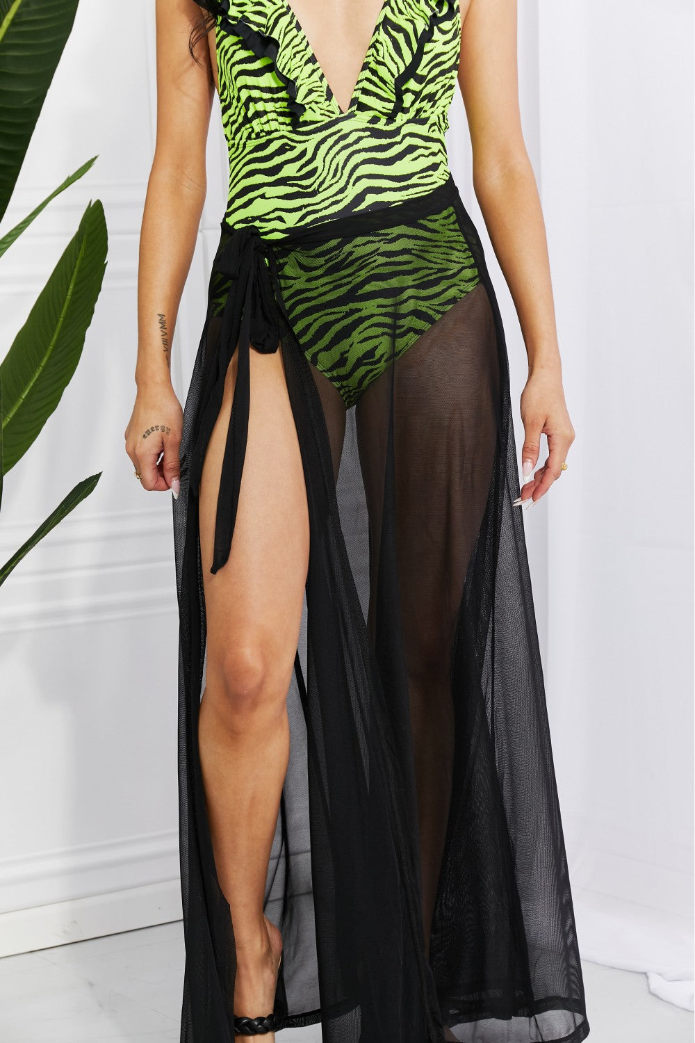 Marina West Swim - Beach Is My Runway Mesh Wrap Maxi Cover-Up Skirt