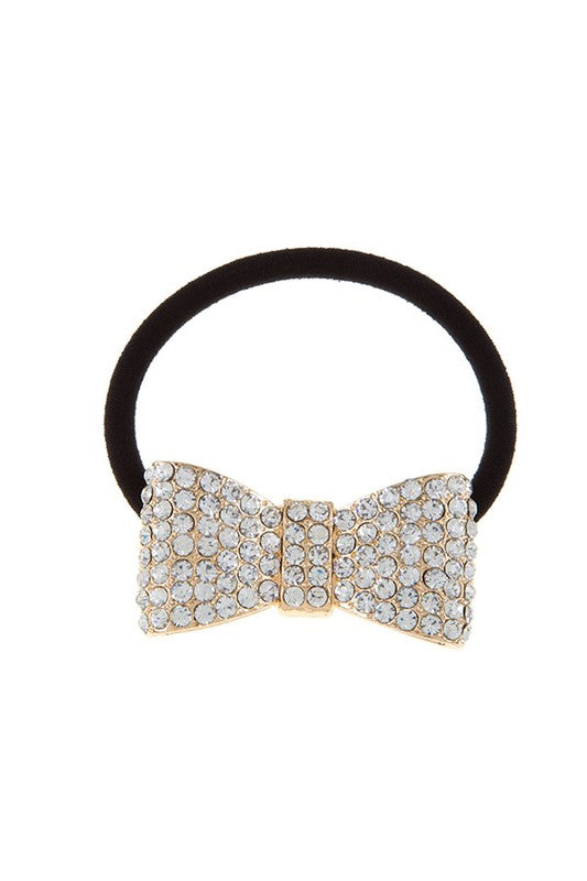 Bella Chic- Rhinestone Bow Hair Tie