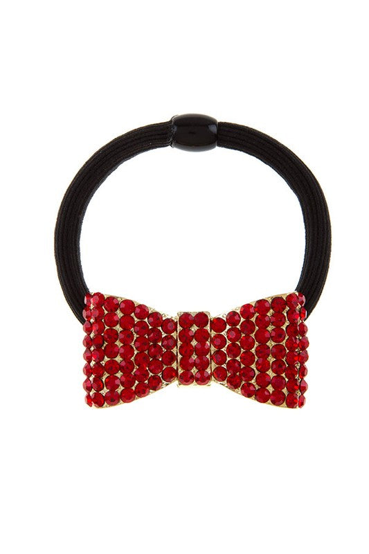 Bella Chic- Rhinestone Bow Hair Tie