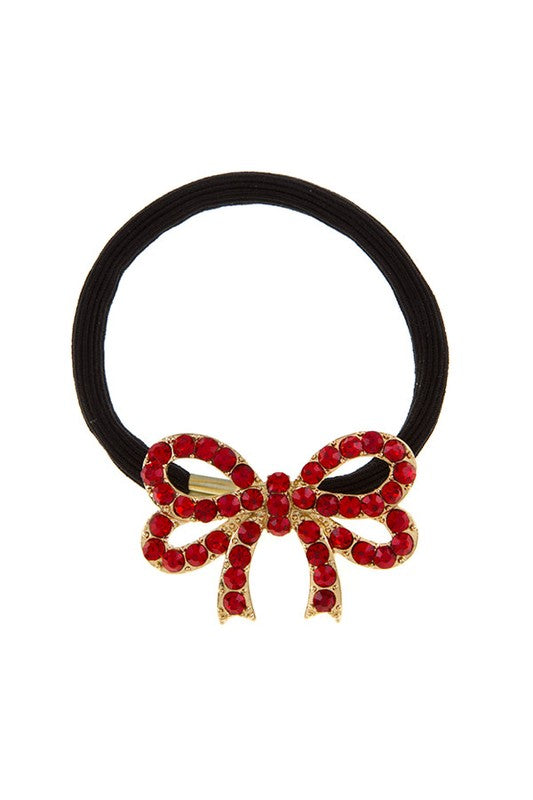 Bella Chic - Rhinestone Bow Hair Tie