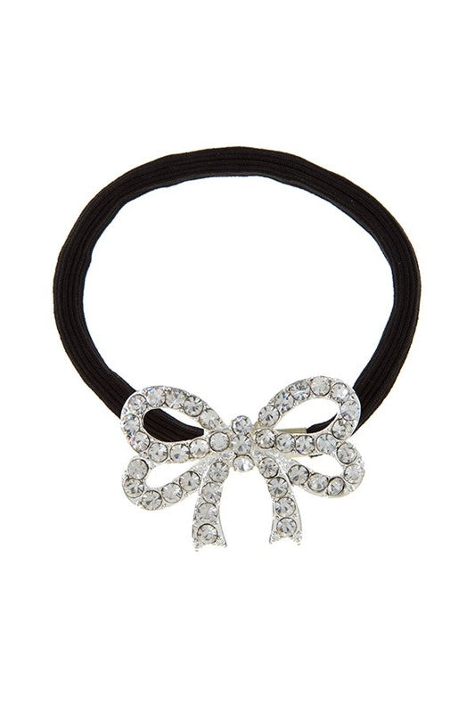 Bella Chic - Rhinestone Bow Hair Tie