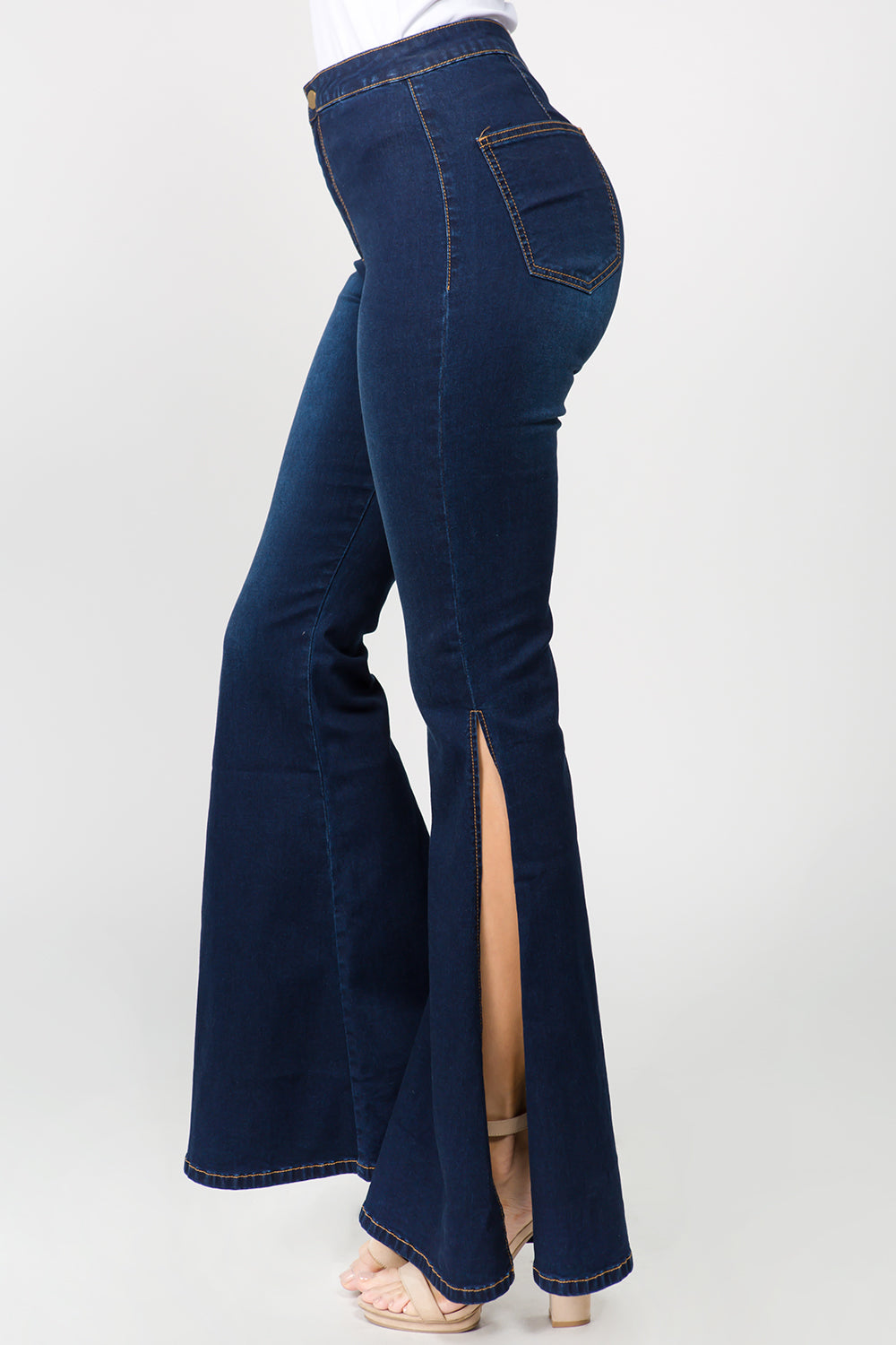 American Bazi - Side Slit Flare Jeans