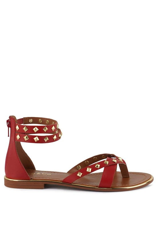 Rag & Co - Emmeth Studs Embellished Flat Sandals