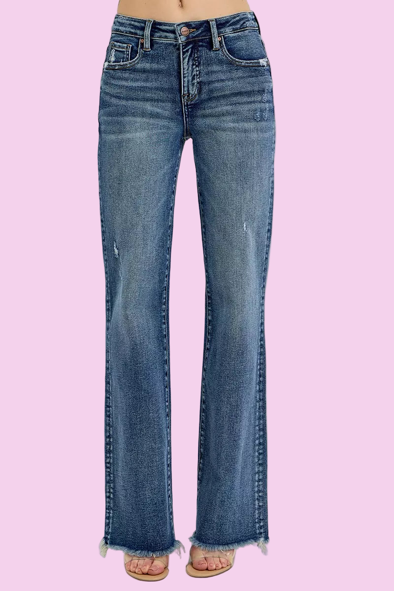 RISEN - Tummy Control High Rise Long Straight Jeans - Size: 0-15 & 1XL-3XL