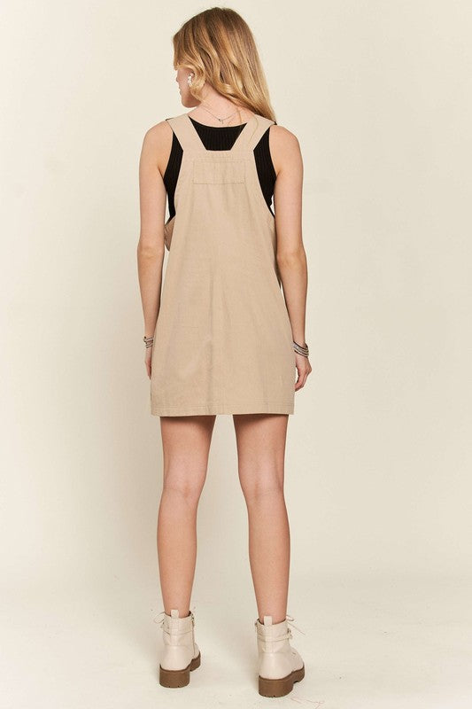 ADORA - Adjustable Wide Strap Square Neck Overall Dress - Size: S-L