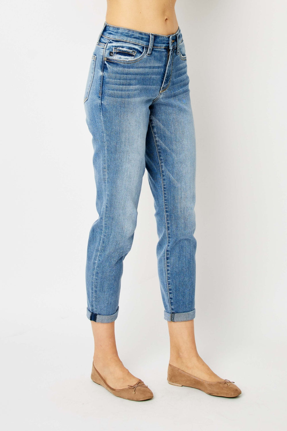 Judy Blue - Cuffed Hem Slim Jeans - Size: 0-24W