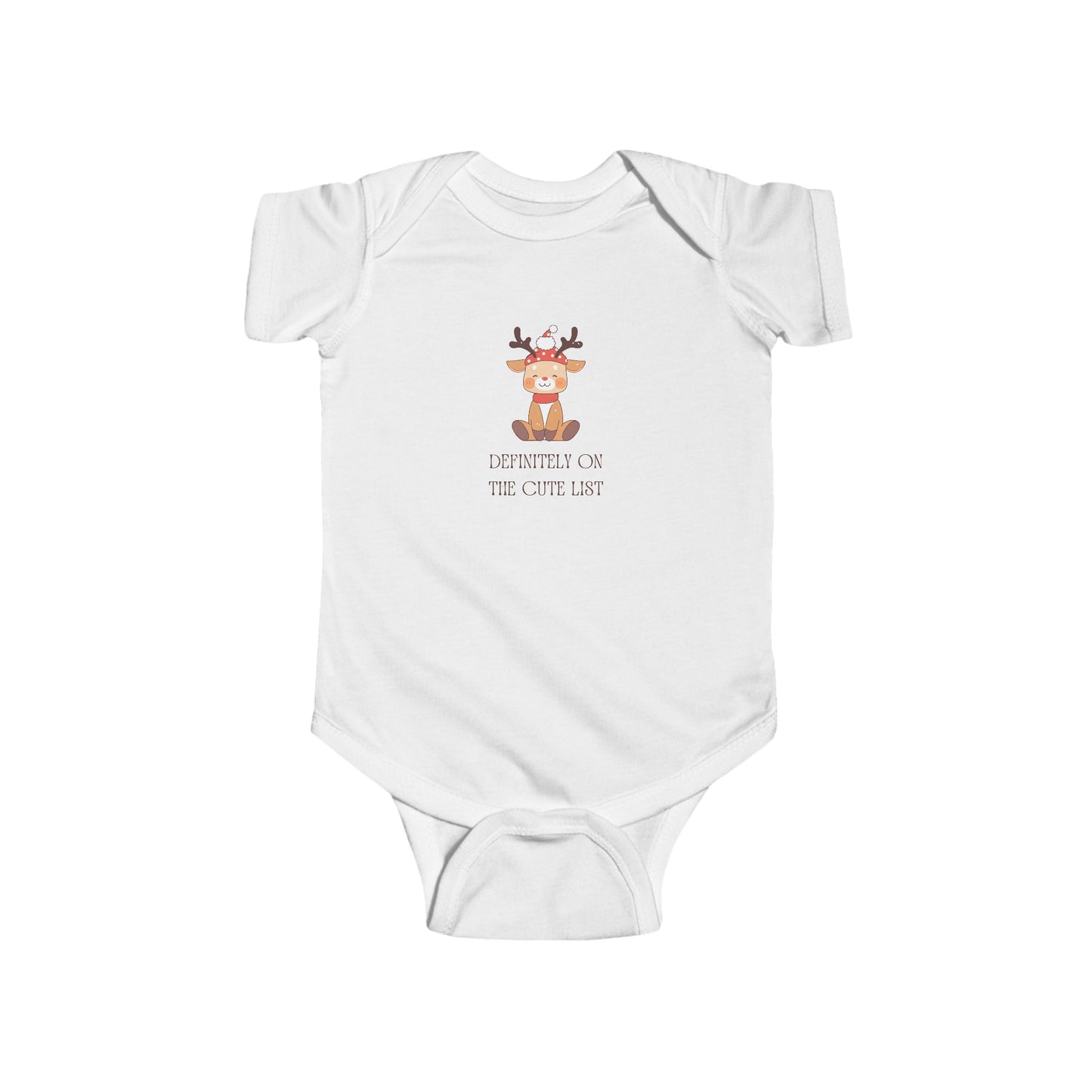 Definitely On The Cute List - Infant Fine Jersey Bodysuit - Size: NB-24M - Christmas Collection