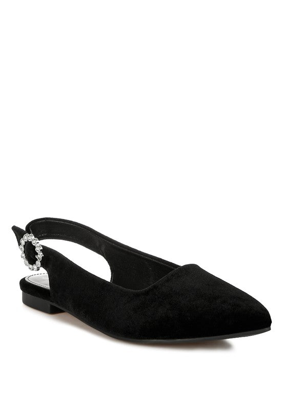 London Rag - Dolan Velvet Slingback Flat Sandals