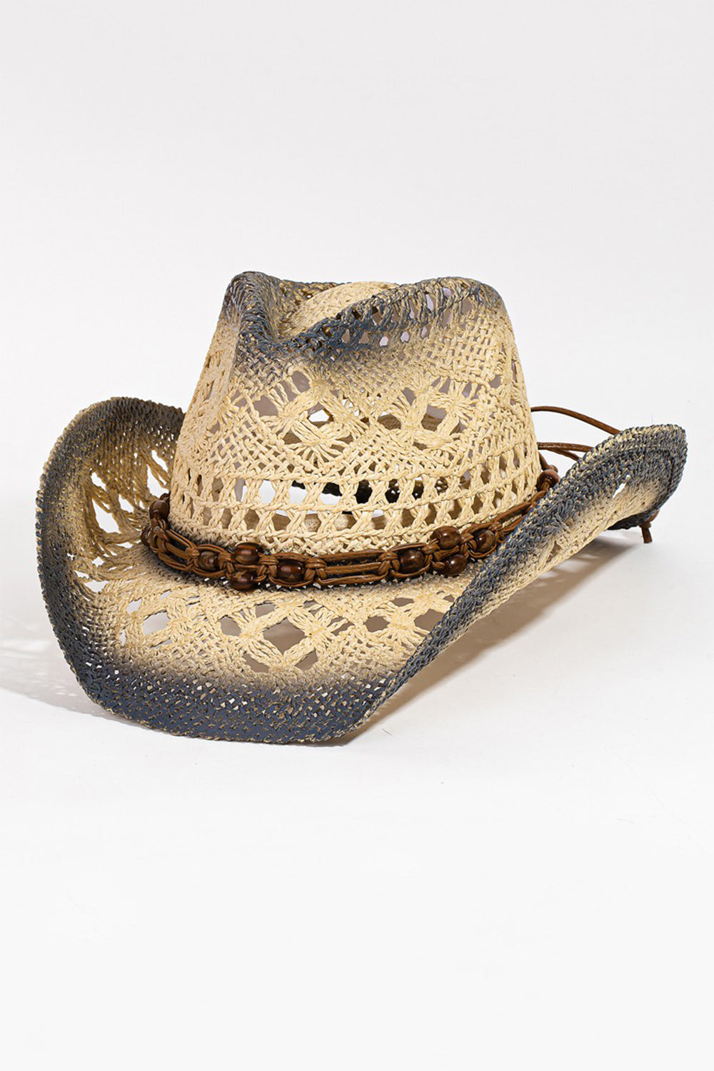 Fame - Cutout Rope Strap Wide Brim Hat