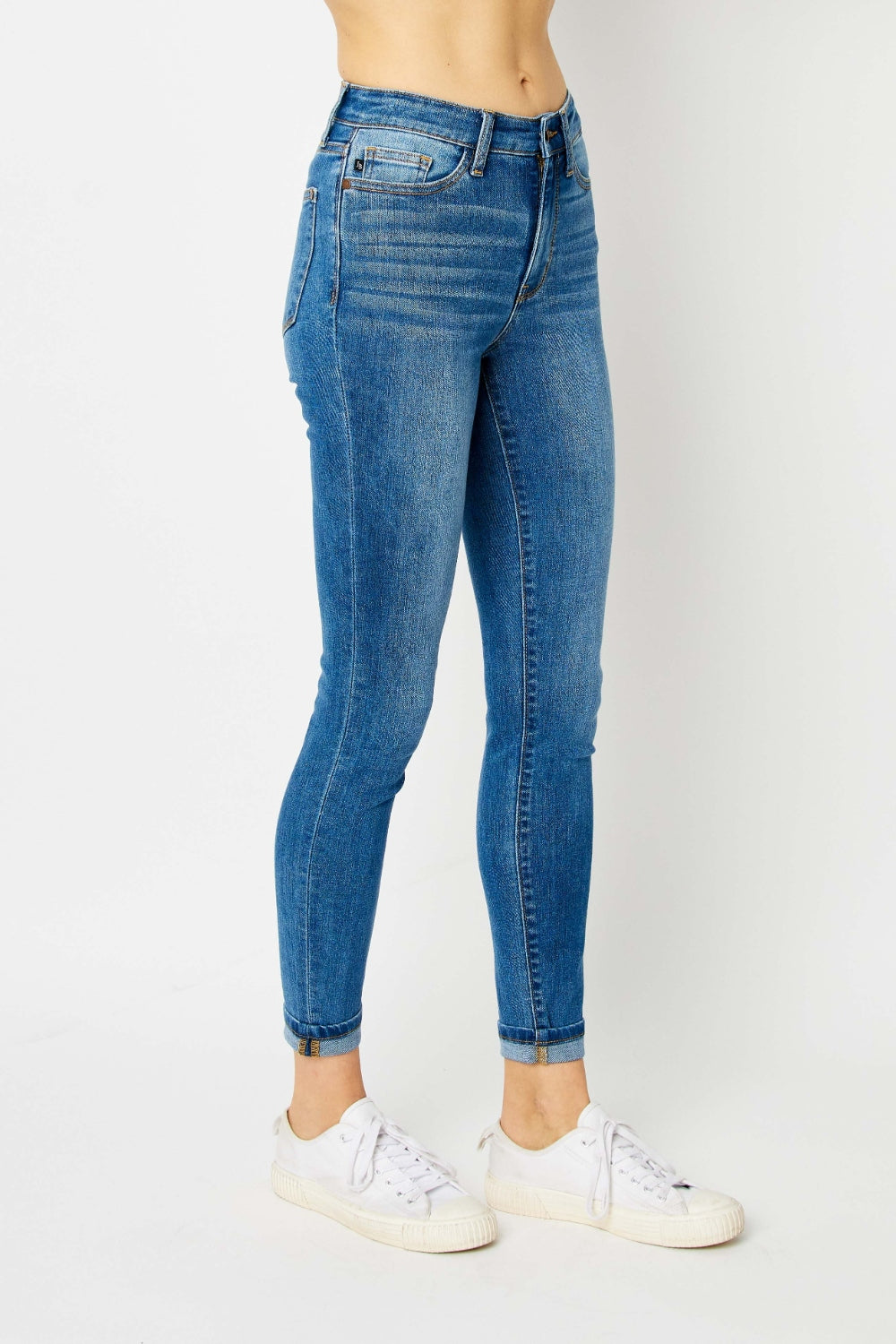 Judy Blue - Cuffed Hem Skinny Jeans - Size: 0-24W