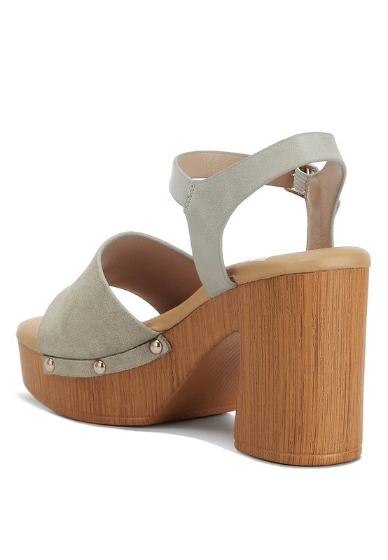 Rag & Co - Daniela Suede High Block Sandals