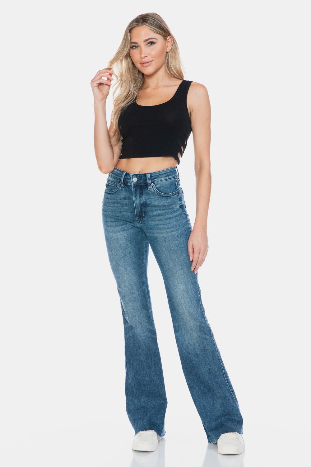 Judy Blue - Tummy Control Cut Hem Flare Jeans - Size: 0-24W