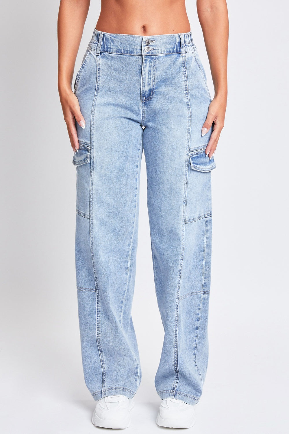 YMI Jeanswear - High-Rise Straight Cargo Jeans