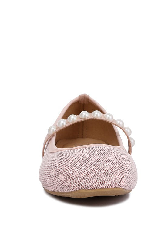 London Rag - Sassie Pearl Embellished Ballerina Flats