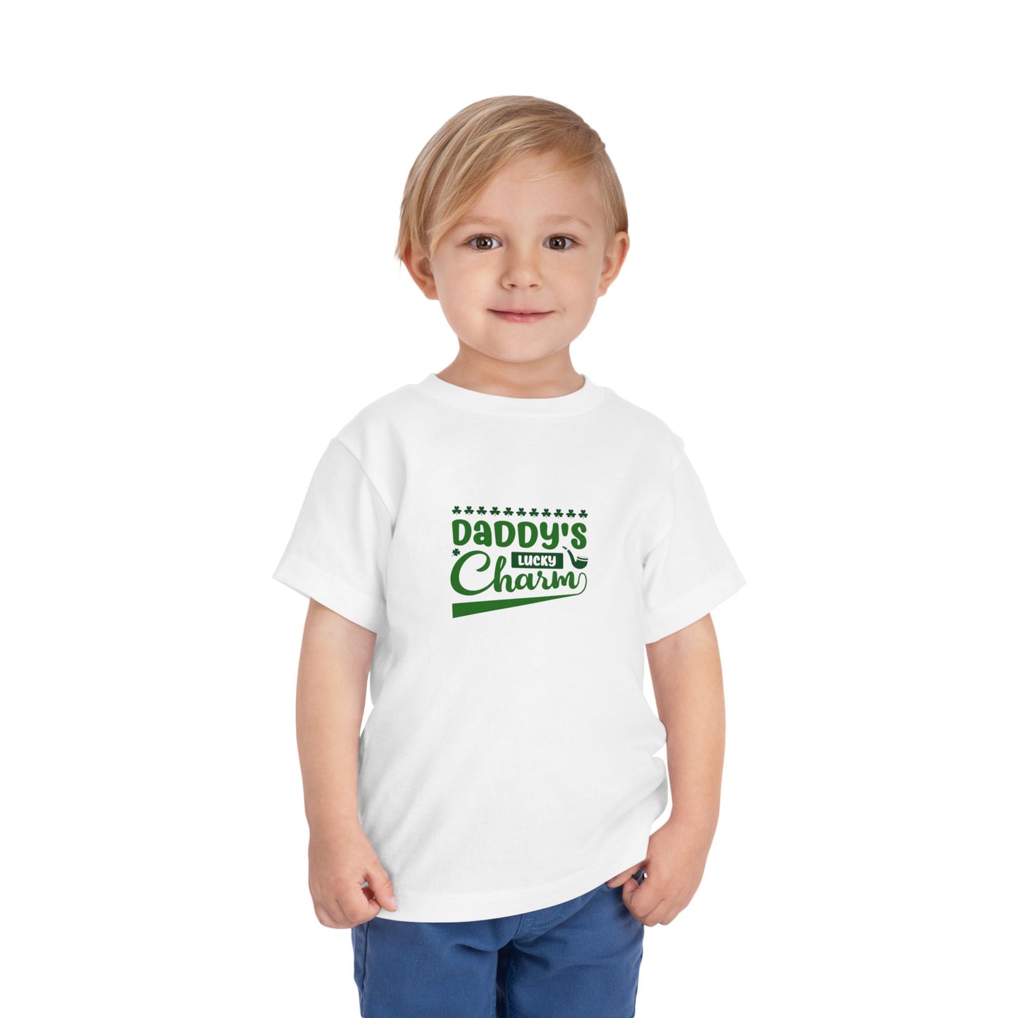 Daddy's Lucky Charm - Toddler Short Sleeve Tee (Bella Canvas) - Size: 2T-5T - St Patrick's Day Collection