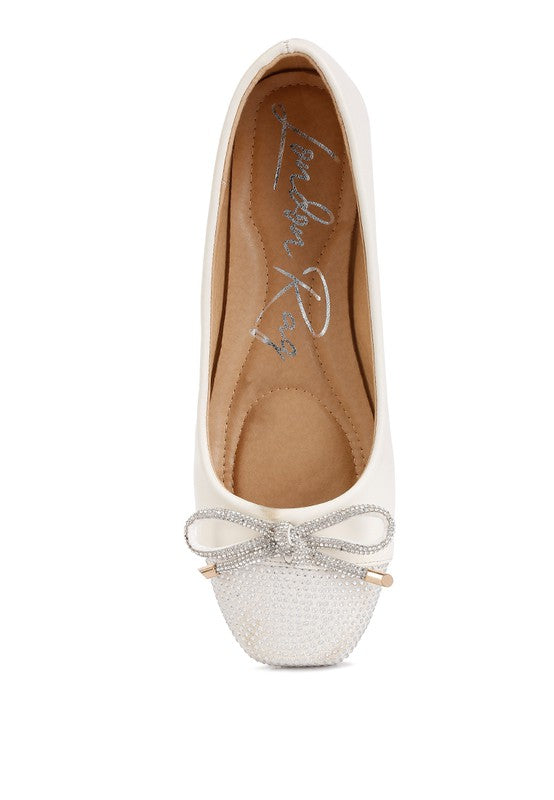 London Rag - Aine Rhinestones Embellished Toe Cap Ballerinas